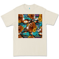 Bone sunflower horses seamless pattern Premium Tee - HRA Design Shop