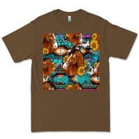 Cacao sunflower horses seamless pattern Premium Tee - HRA Design Shop