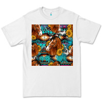White sunflower horses seamless pattern Premium Tee - HRA Design Shop