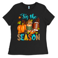 Black 'tis the season american  football Ladies Tee - Zillion Design Studio