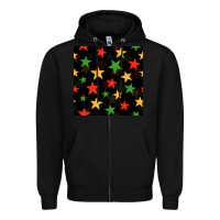 Black african color stars seamless pattern Zipper Hoodie - BundleAndBundleShop