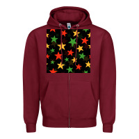 Burgundy african color stars seamless pattern Zipper Hoodie - BundleAndBundleShop