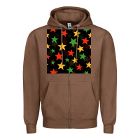 Chestnut african color stars seamless pattern Zipper Hoodie - BundleAndBundleShop