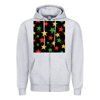 Heather Grey african color stars seamless pattern Zipper Hoodie - BundleAndBundleShop