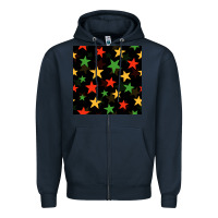Navy african color stars seamless pattern Zipper Hoodie - BundleAndBundleShop
