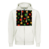 Oatmeal Heather african color stars seamless pattern Zipper Hoodie - BundleAndBundleShop
