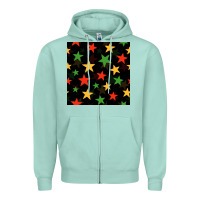 Seafoam african color stars seamless pattern Zipper Hoodie - BundleAndBundleShop