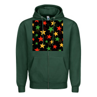 Sports Green african color stars seamless pattern Zipper Hoodie - BundleAndBundleShop