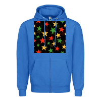 True Royal african color stars seamless pattern Zipper Hoodie - BundleAndBundleShop