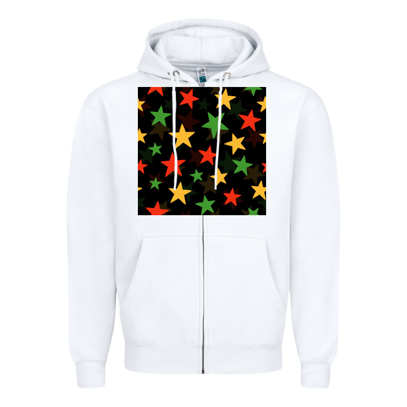 African Color Stars Seamless Pattern Zipper Hoodie by BundleAndBundleShop | Teevron