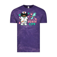 Cloud Purple nurse life afro american nurse Vintage Tee - BarkalooDesign