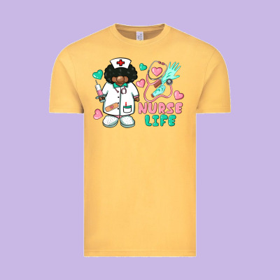 Nurse Life Afro American Nurse Vintage Tee Designed By Barkaloodesign