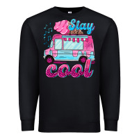 Black Stay cool with ice cream van summer Premium Sweatshirt - NancyCooperArtShop