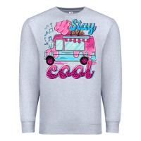 Heather Grey Stay cool with ice cream van summer Premium Sweatshirt - NancyCooperArtShop