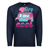 Navy Stay cool with ice cream van summer Premium Sweatshirt - NancyCooperArtShop