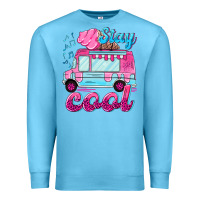 Ocean Blue Stay cool with ice cream van summer Premium Sweatshirt - NancyCooperArtShop