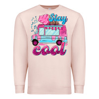 Pale Pink Stay cool with ice cream van summer Premium Sweatshirt - NancyCooperArtShop