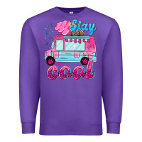 Purple Stay cool with ice cream van summer Premium Sweatshirt - NancyCooperArtShop