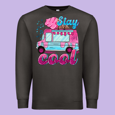 Stay Cool With Ice Cream Van Summer Premium Sweatshirt Designed By Nancycooperartshop