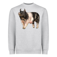Heather Grey hampshire pig Heavyweight Sweatshirt - LillyAllenDesigns