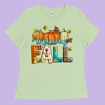 Welcome Fall Ladies Tee Designed By Zillion Design Studio