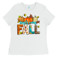 White welcome fall Ladies Tee - Zillion Design Studio