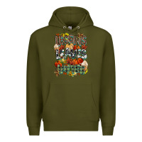 Army Green Leaves lattes Fall pumpkin Premium Hoodie - NancyCooperArtShop