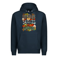 Navy Leaves lattes Fall pumpkin Premium Hoodie - NancyCooperArtShop