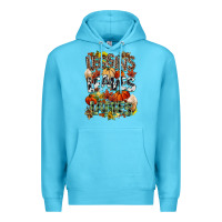 Ocean Blue Leaves lattes Fall pumpkin Premium Hoodie - NancyCooperArtShop