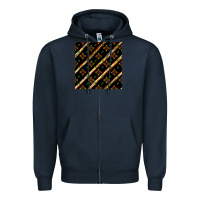 Navy african floral seamless pattern Zipper Hoodie - BundleAndBundleShop