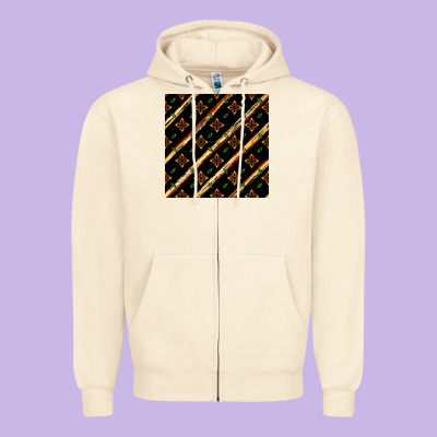 African Floral Seamless Pattern Zipper Hoodie Designed By Bundleandbundleshop