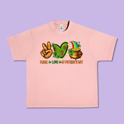 Peace Love St Patricks Day Urban Heavy Tee Designed By Nancycooperartshop