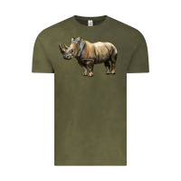 Vintage Olive Rhino Illustrations Vintage Tee - LillyAllenDesigns