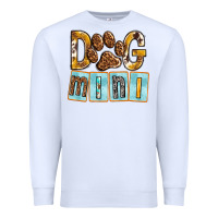White Dog Mini with Paw Premium Sweatshirt - texasbilliewilder