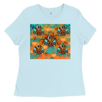 Baby Blue thanksgiving turkey fall Ladies Tee - RanaPortraitStore
