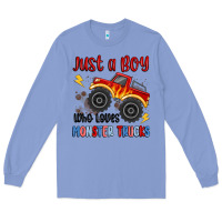 Colony Blue just a boy who loves monster trucks Long Sleeve Tee - MaliasSmallBusiness