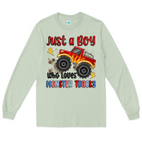 Matcha just a boy who loves monster trucks Long Sleeve Tee - MaliasSmallBusiness