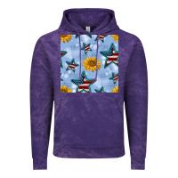 Cloud Purple patriotic stars and sunflower Vintage Hoodie - BundleAndBundleShop