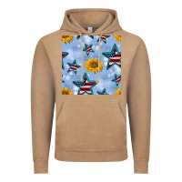 Vintage Coffee patriotic stars and sunflower Vintage Hoodie - BundleAndBundleShop