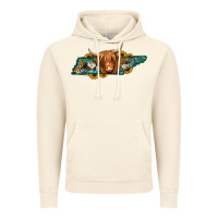 Vintage Artic tennessee map long haired cow Vintage Hoodie - Jasminsmagicworld