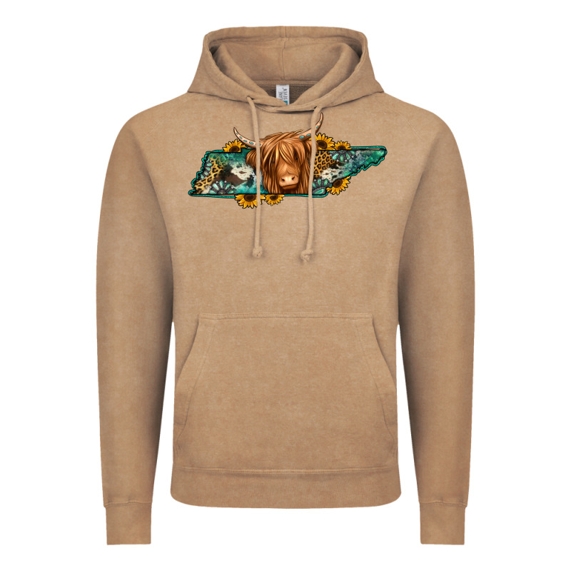 Tennessee Map Long Haired Cow Vintage Hoodie by Jasminsmagicworld | Teevron