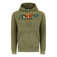 Vintage Olive tennessee map long haired cow Vintage Hoodie - Jasminsmagicworld