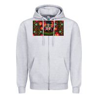 Heather Grey Chingona Sugar Skull License Plate Zipper Hoodie - BundleAndBundleShop