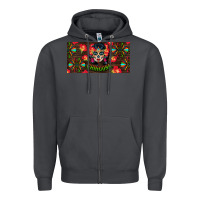Smoke Chingona Sugar Skull License Plate Zipper Hoodie - BundleAndBundleShop