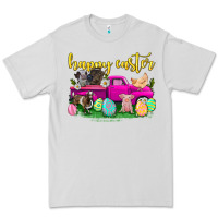 Dove Grey happy easter truck with farm animal Premium Tee - Neo Western