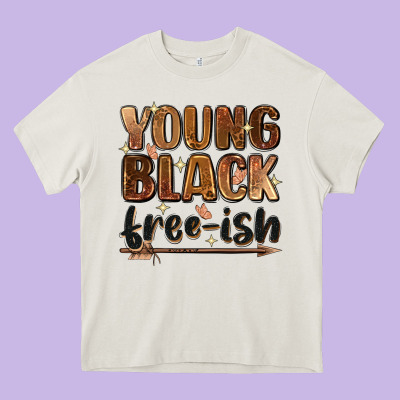 Young Black Free-ish Heavy Core Tee Designed By Zillion Design Studio