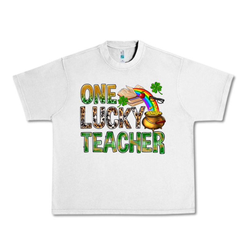 One Lucky Teacher St Patricks Urban Heavy Tee by NancyCooperArtShop | Teevron