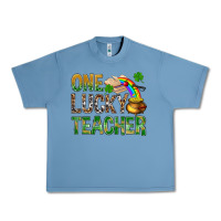 Pebble Blue one lucky teacher st patricks Urban Heavy Tee - NancyCooperArtShop