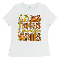 White thick thighs and pumpkin pies Ladies Tee - Zillion Design Studio