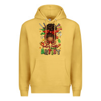 Antique Gold santa's favorite nail artist afro messy bun Premium Hoodie - texasbilliewilder